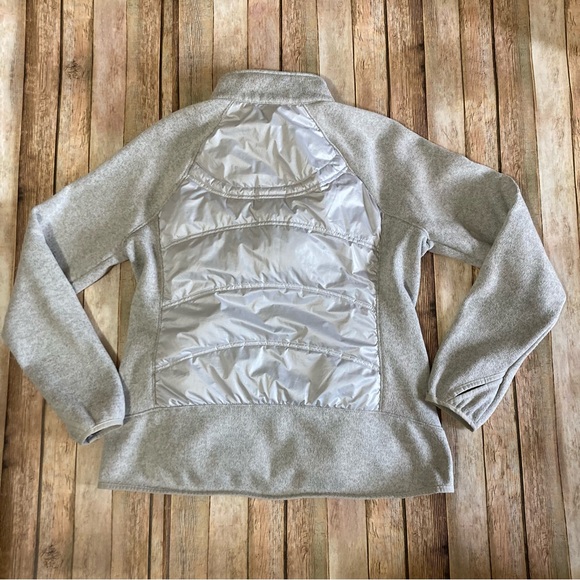 London Fog Silver Zip Up Down Puffer Jacket Quilted Women’s Size L Zip Pockets - Picture 7 of 12
